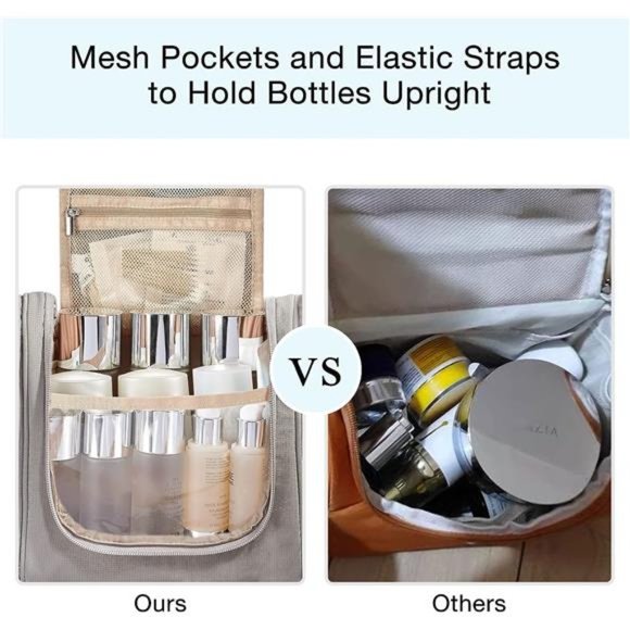 Hanging Toiletry Bag Travel Toiletry Organizer with hanging hook Water-resistant - Picture 5 of 6